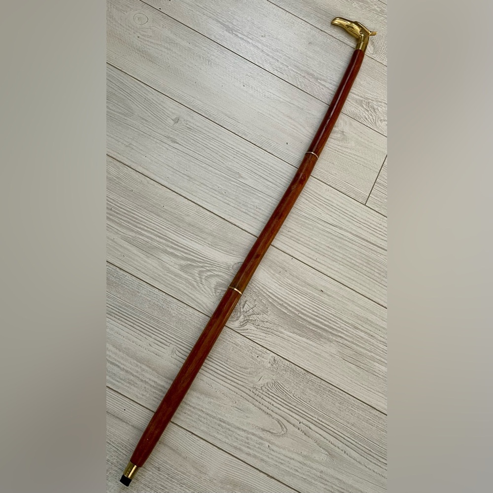 Solid Brass Cast Eagle Head & Wood Cane Walking Stick